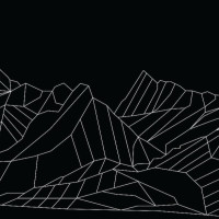 Geometric Mountain White Panoramic wallpaper