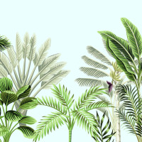 Tropical trees Panoramic wallpaper
