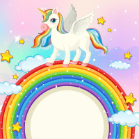 Rainbow Unicorns Panoramic wallpaper