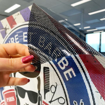 Micro-perforated window vinyl