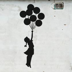 Banksy - The Girl with the Balloons Panoramic wallpaper