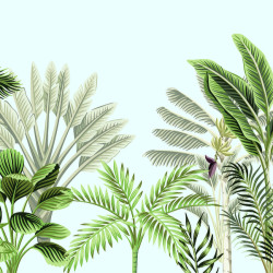 Tropical trees Panoramic wallpaper