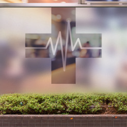 Hospital Logo Cross Privacy Window film