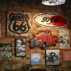 Vintage Route 66 signs Panoramic wallpaper