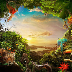 Animals Jungle Savanna Sky Panoramic wallpaper Animals Jungle Savanna Sky Panoramic wallpaper
