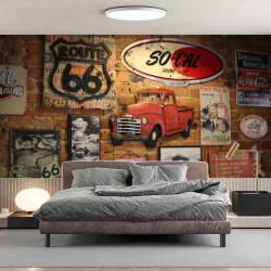 Vintage Route 66 signs Panoramic wallpaper